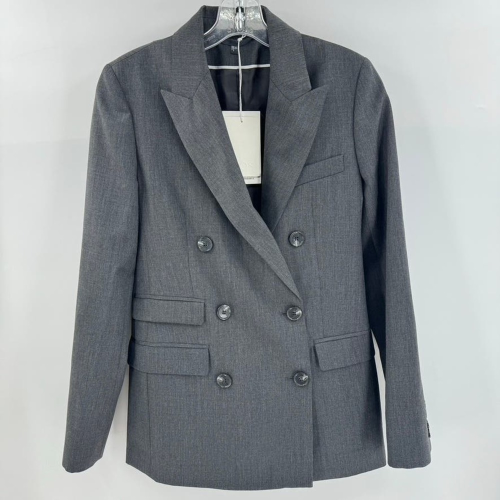 COS Gray Double-Breasted Blazer